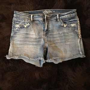 Denim stretch shorts